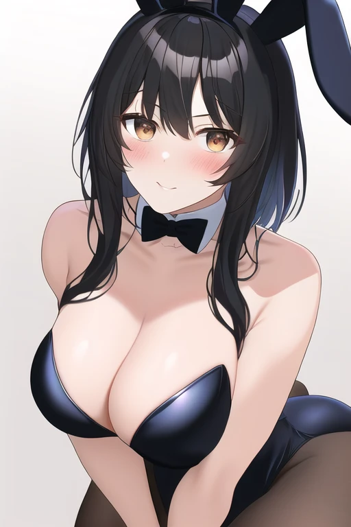 [NovelAI] Medium hair Large breasts Masterpiece Sitting with legs tucked under Bunny girl [Illustration]